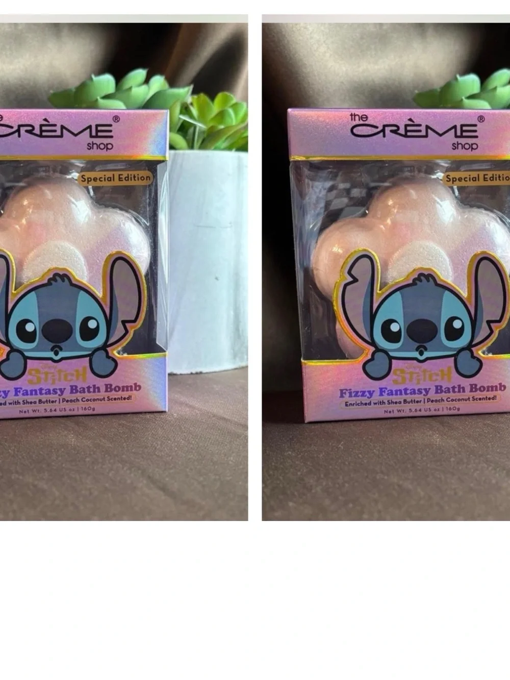 Bundle of 2! Creme Shop x Disney Shop Stitch Fizzy Fantasy Bath Bomb - Pink/Blue